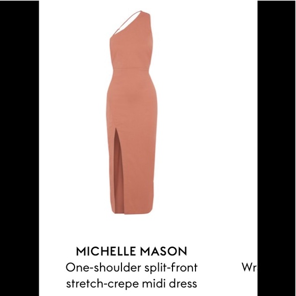 Michelle Mason tan off the shoulder dress - Picture 2 of 5
